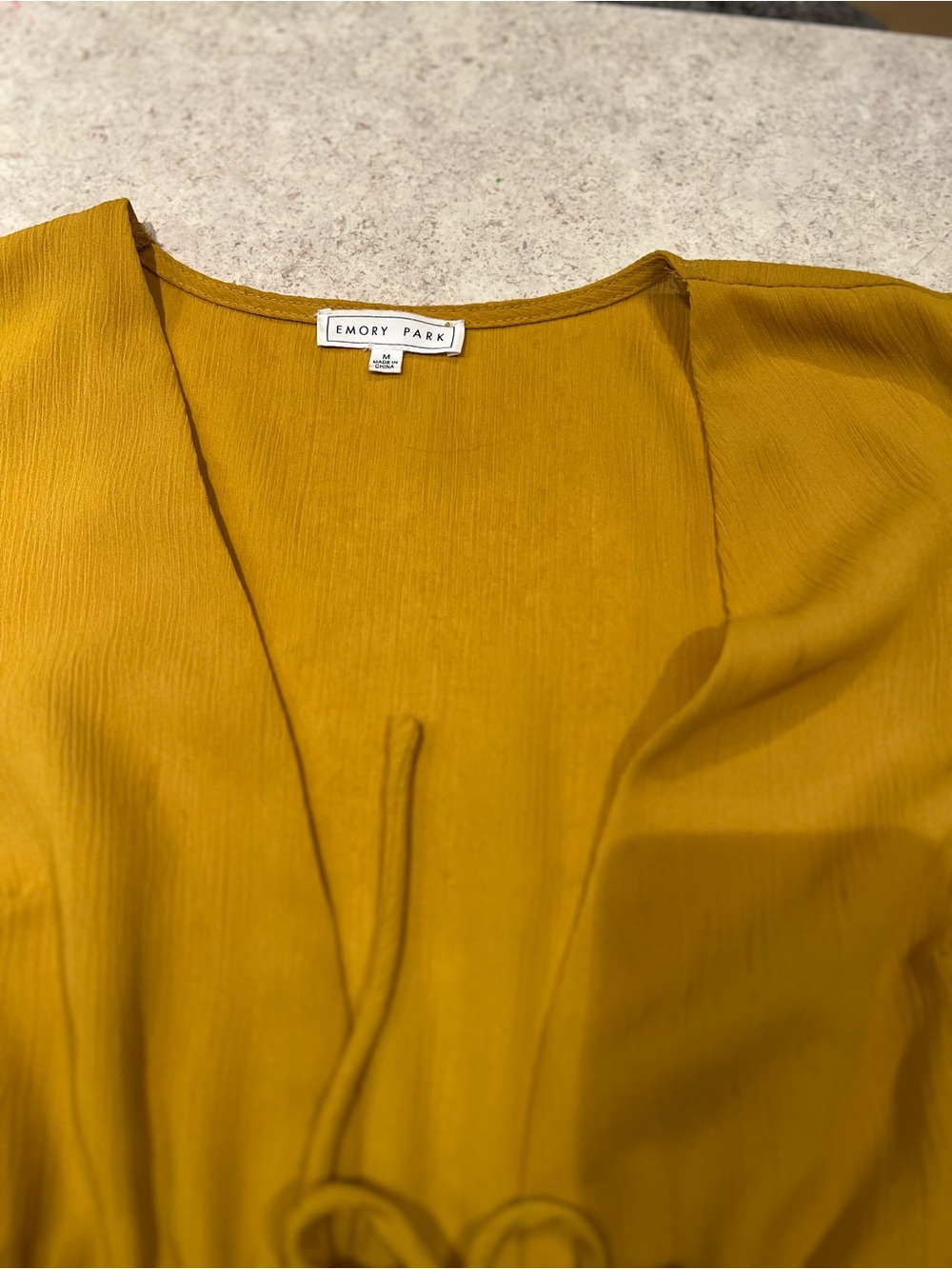 Mustard Ruffle Front-Tie - Picture 3 of 5